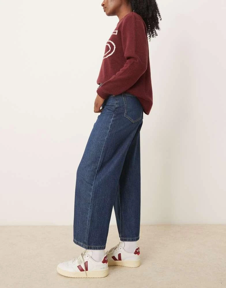 Abercrombie & Fitch Abercrombie & Fitch high rise cropped wide leg jean in blue wash 3