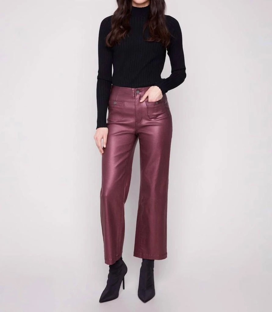 CHARLIE B Charlie B - Metallic Wax Flared Pants