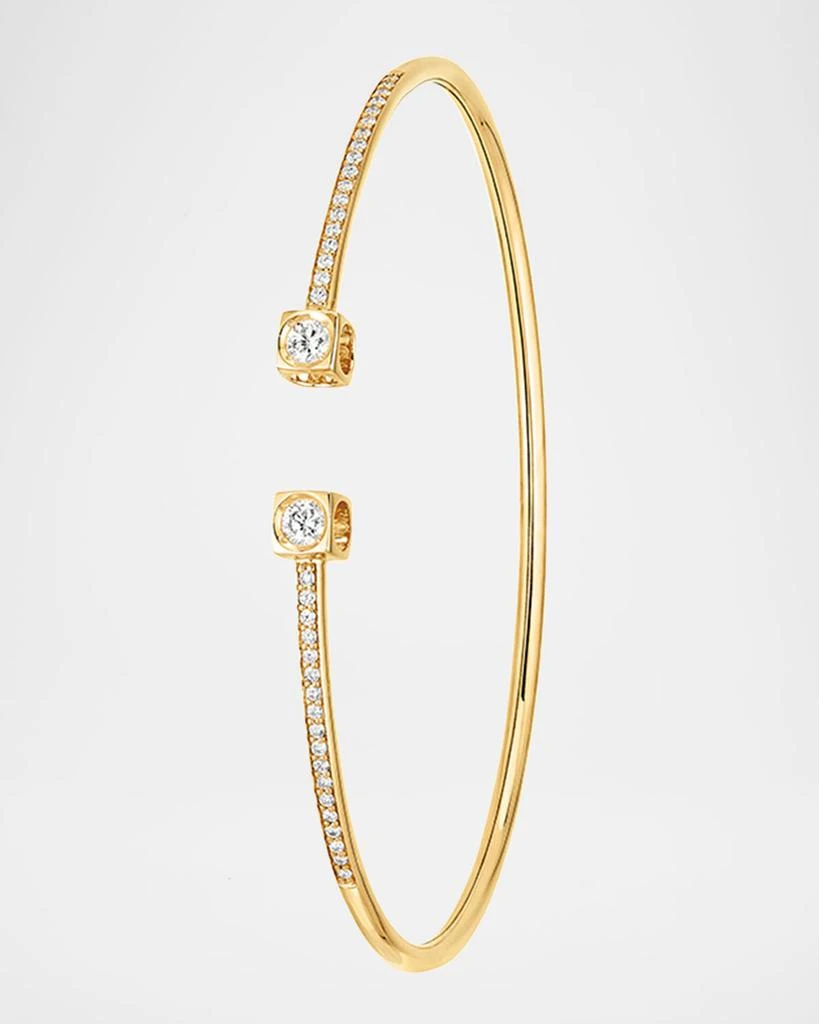 DINH VAN Yellow Gold Le Cube Medium Diamond Accent Cuff Bracelet