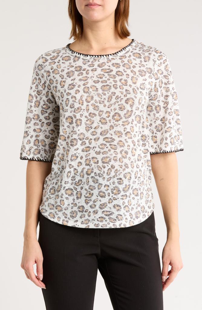 Bobeau Contrast Stitch T-Shirt