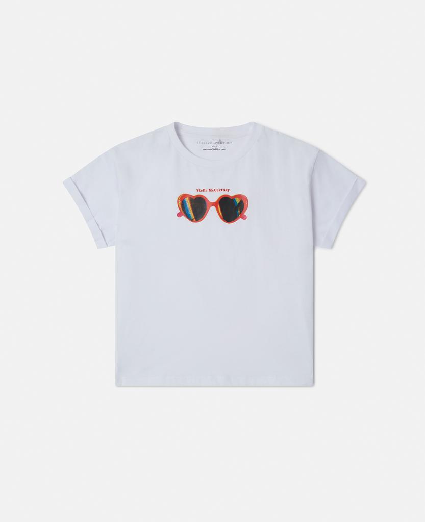 Stella McCartney Stella McCartney - Sunglasses Graphic T-Shirt, White, Size: 8