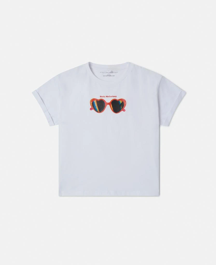 Stella McCartney Stella McCartney - Sunglasses Graphic T-Shirt, White, Size: 8 1