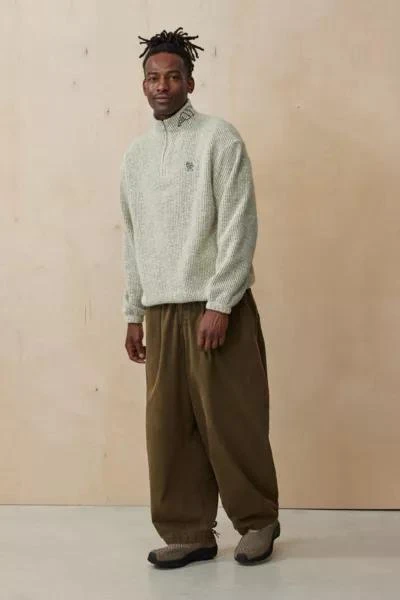 Ayker Ayker Ecru Quarter-Zip Waffle Fleece Sweatshirt 3