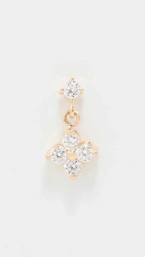 Zoe Chicco 14k Gold Prong Set Diamond Stud Single Earring with Quad Drop 1