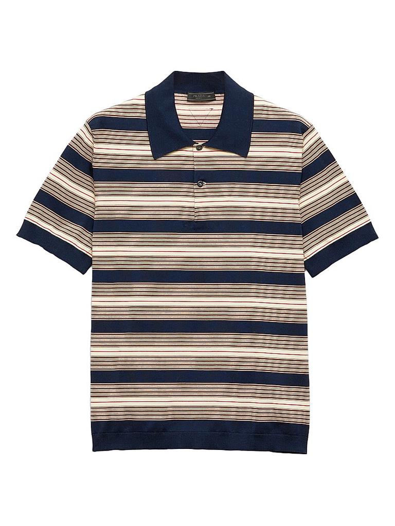 Prada Midnight Blu Wool Polo Shirt - Polo Shirts - BeyondStyle