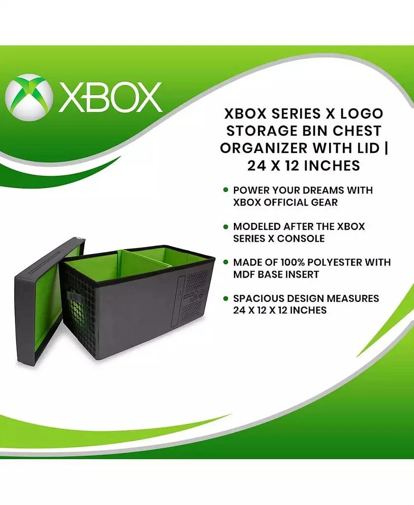 Ukonic Xbox Series X Logo Storage Bin Chest Organizer with Lid | 24 x 12 Inches 5