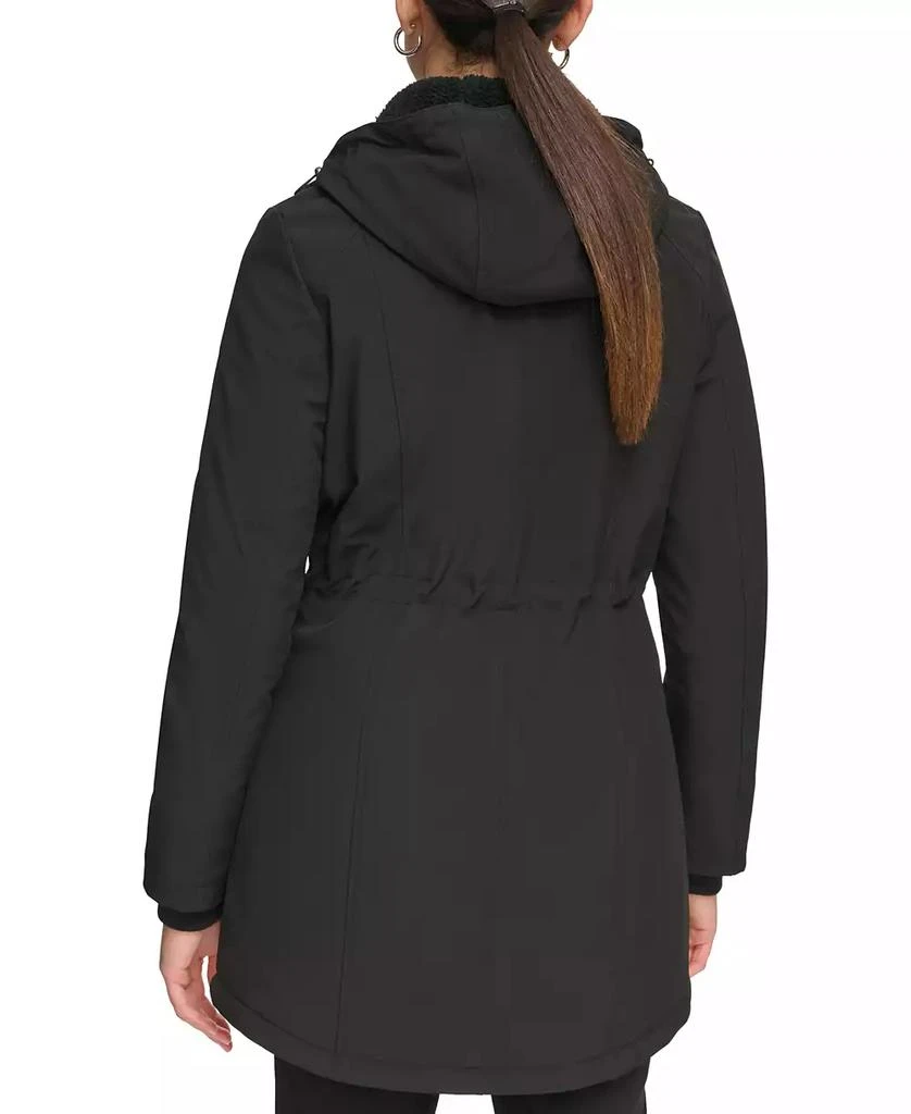 Calvin Klein Womens Hooded Faux-Fur-Lined Anorak Raincoat 2