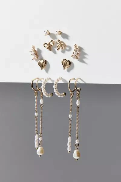 Urban Outfitters Luna Rhinestone & Pearl Earring Set Ornament 3