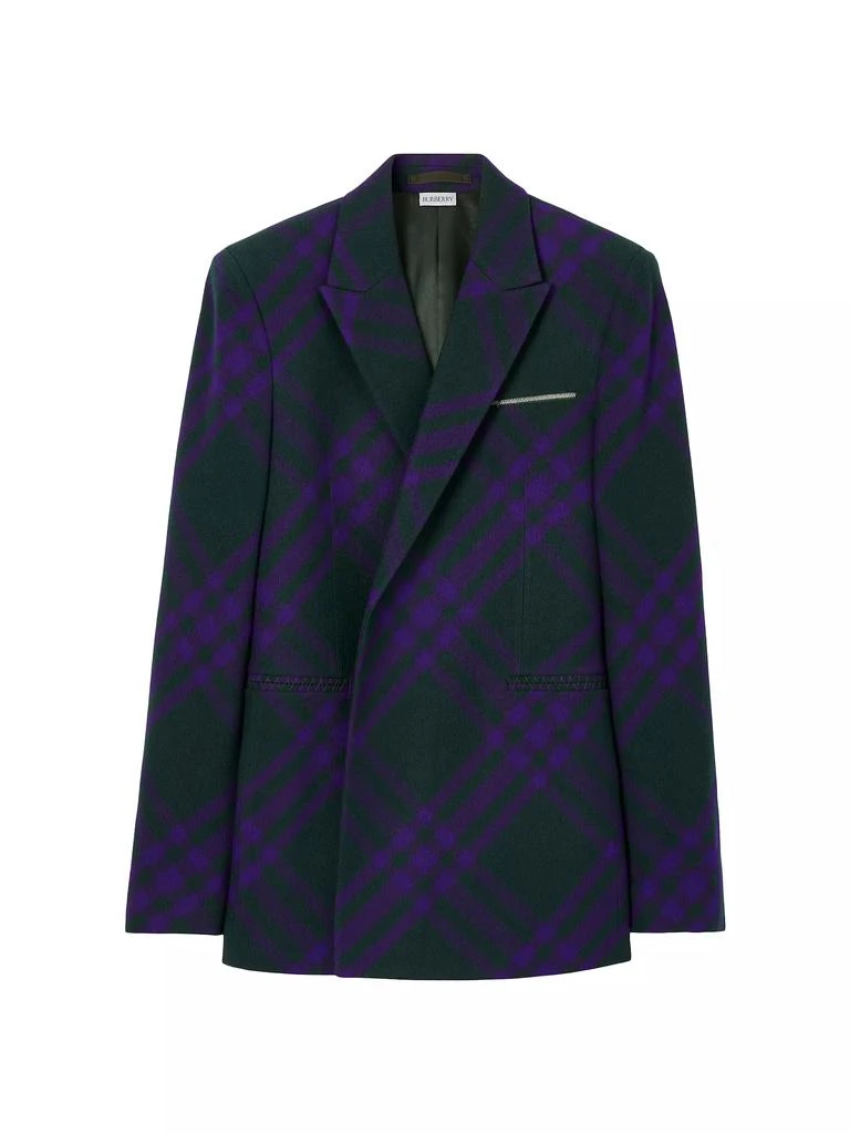 Burberry Check Wool Double-Breasted Sports Jacket 1