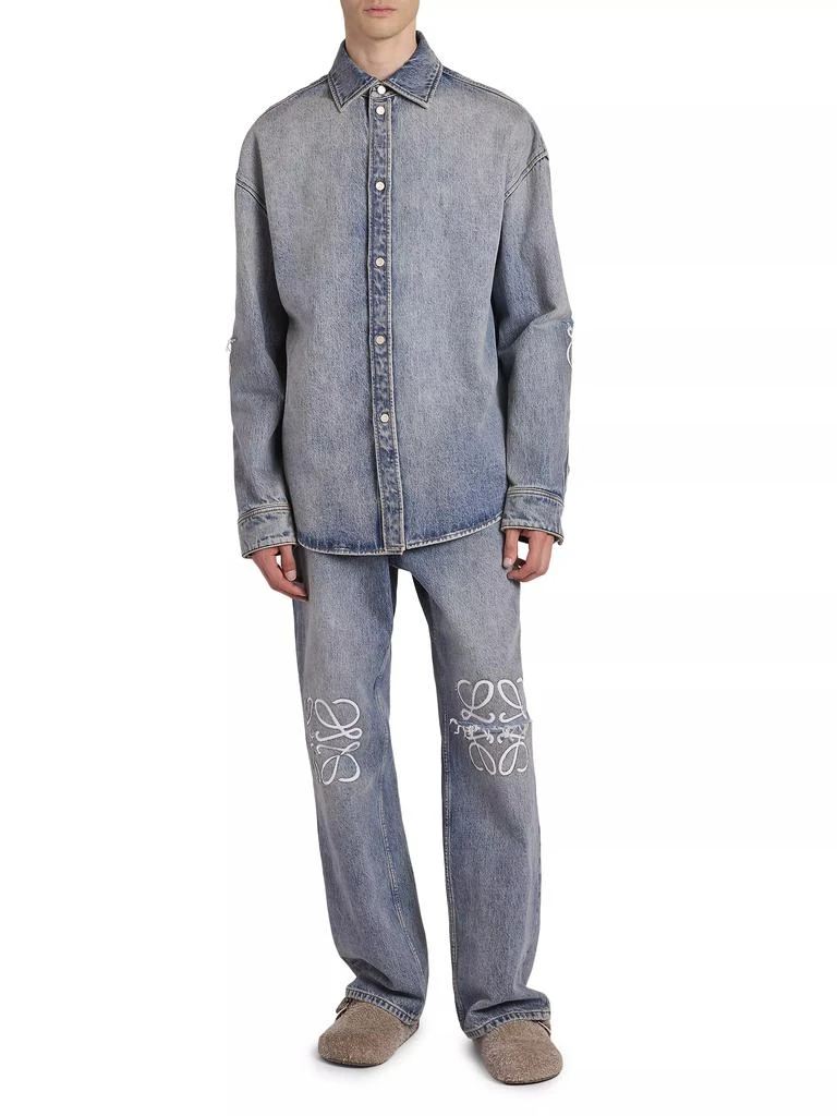 Loewe Embroidered Anagram Straight-Leg Jeans 2