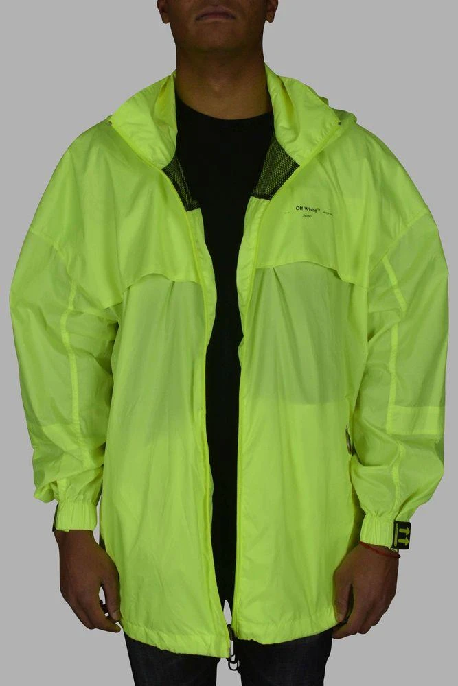Off-White Fluorescent Yellow Windbreaker With Zippered Pockets 2