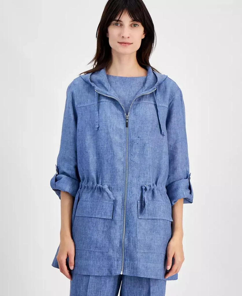 Charter Club Women's Woven Linen Anorak, Created for Macy's 1