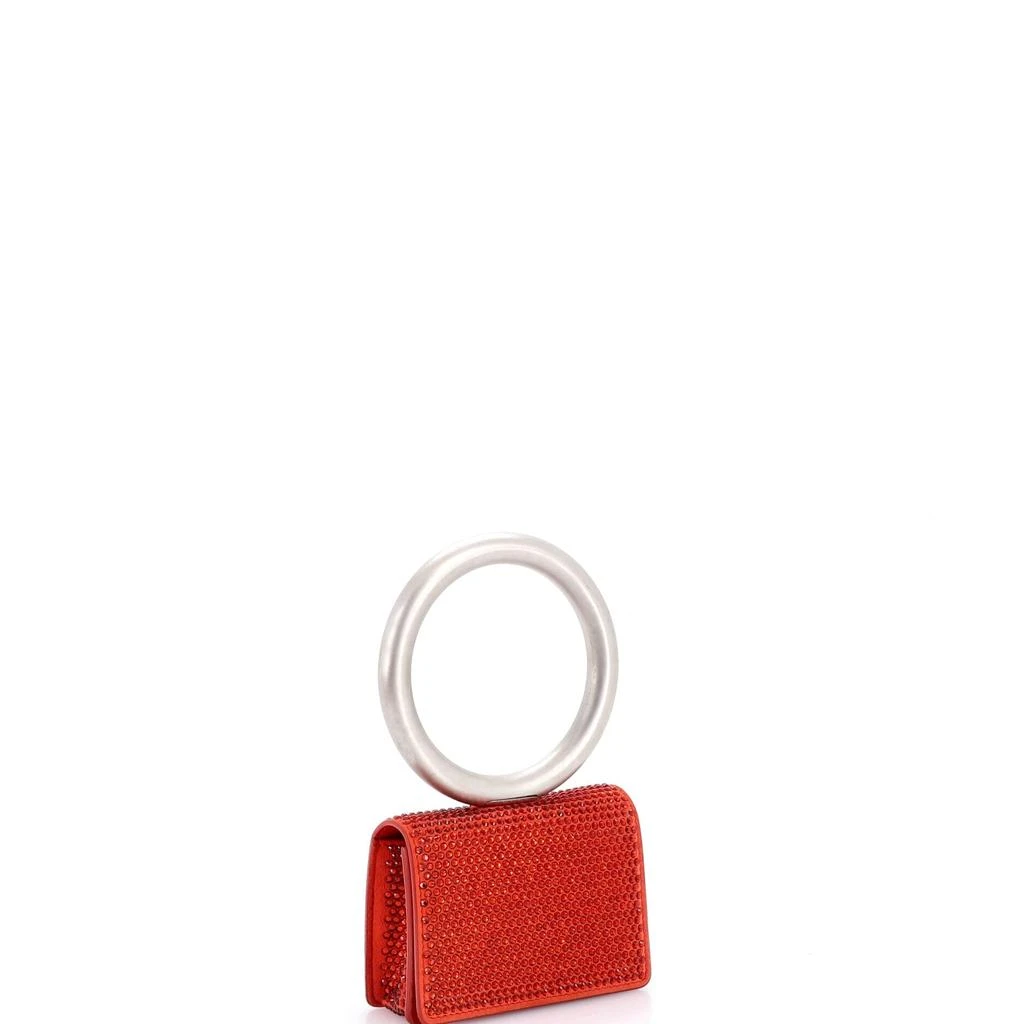 Salvatore Ferragamo Ring Handle Card Holder Crystal Embellished Suede 2