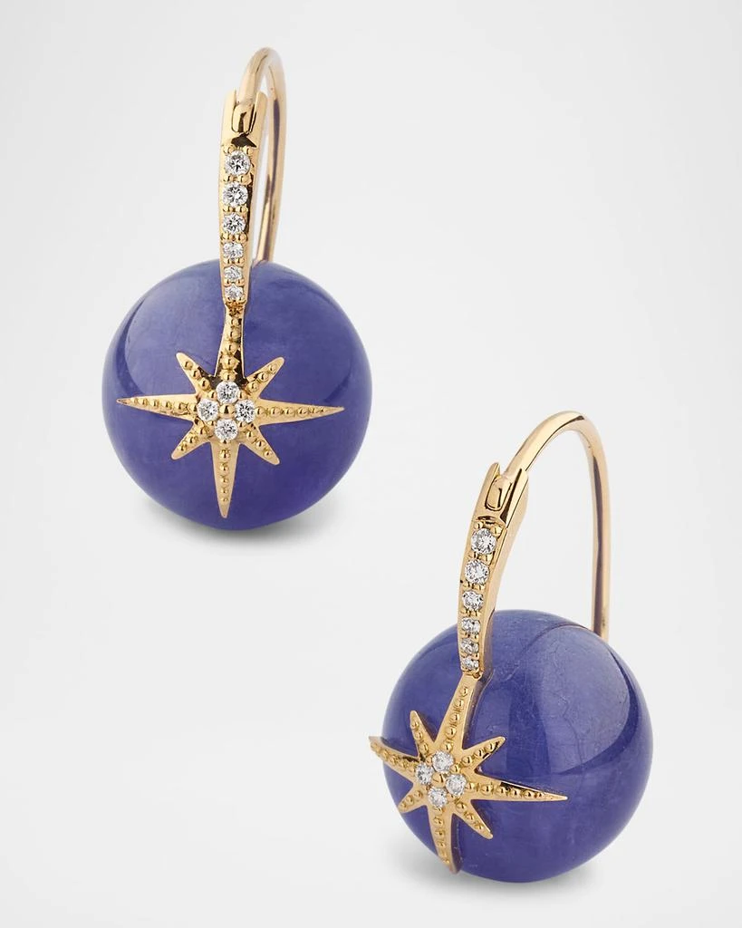 Sydney Evan 14K Pave Starburst Bead Earrings