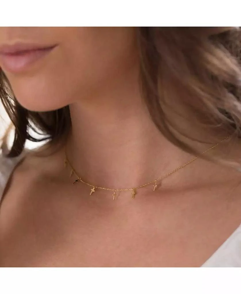 Bearfruit Jewelry Sterling Silver 18k Gold Plated Brianna Cross Necklace Trendy Style 2