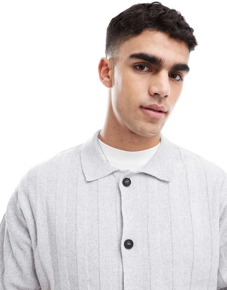 River Island knitted rib over shirt in grey  On Sale Now with Up to 70%  Off | Discover Exclusive Deals & Savings at BeyondStyle  Authentic River  Island Home|men with Limited-Time