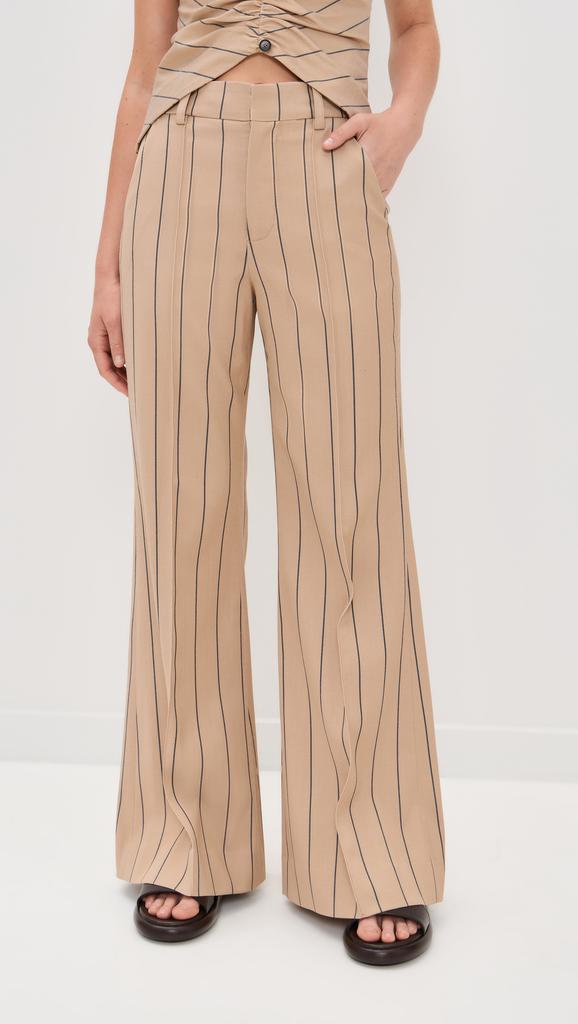 Rosie Assoulin Paneled and Piped Flare Pants