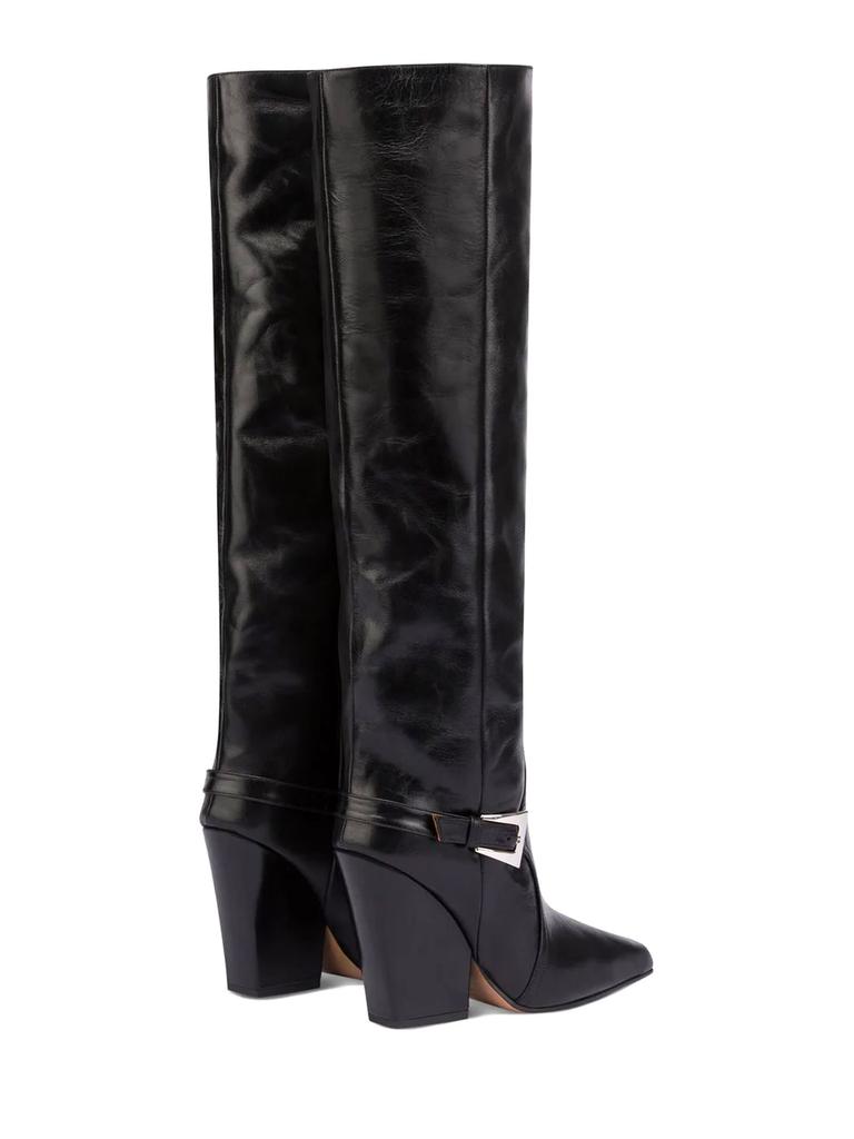 ショートブーツ・ブーティ PARIS TEXAS JANE BUCKLE SMOOTH LEATHER BOOTS PARIS TEXAS Jane buckled leather knee boots | NET-A-PORTER
