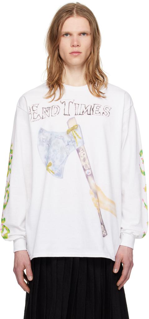 Ashley Williams White 'End Times' Long Sleeve T-Shirt