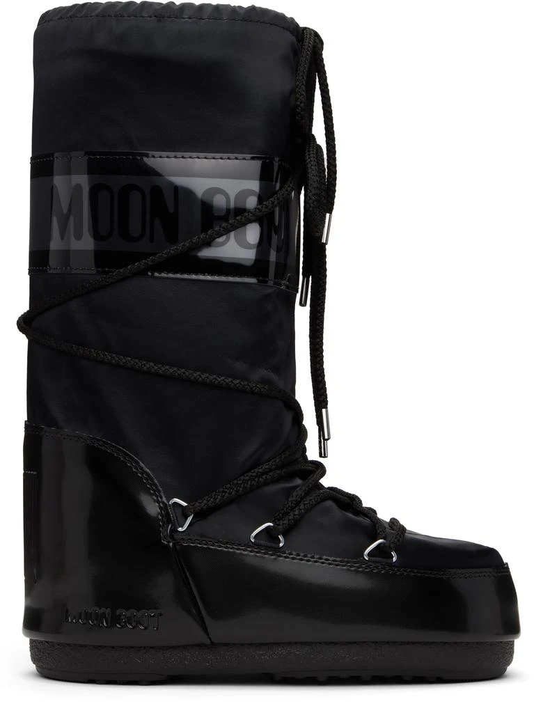 Moon Boot Black Icon Glance Satin Boots 1