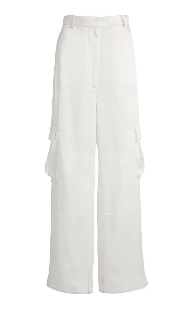 Stella McCartney Stella McCartney Mixed Poplin Satin Trouser - Moda Operandi 1