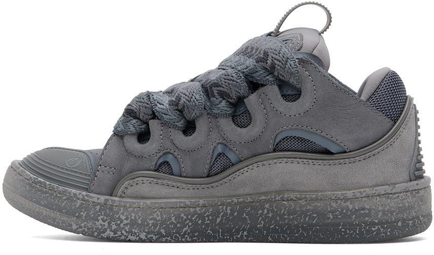 【関税込み】Lanvin グレー DBB1 スニーカー Lanvin DDB1 Grey Suede & Patent Leather Sneaker Men's Size
