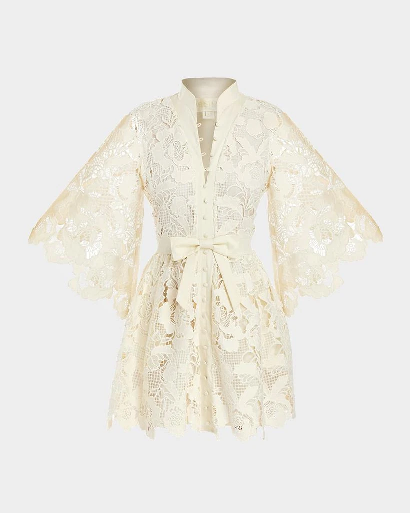 Mestiza New York Carmen Bow-Front Floral Lace Mini Dress 1