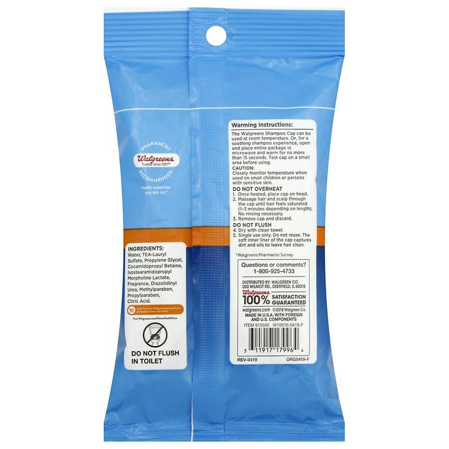 Walgreens Rinse Free Shampoo Cap 3