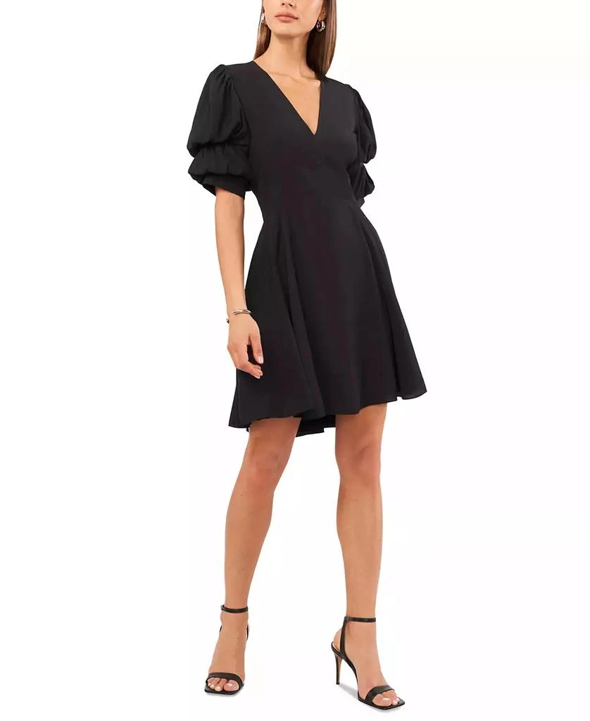 1. State Women's V-Neck Tiered Bubble Puff Sleeve Mini Dress 3