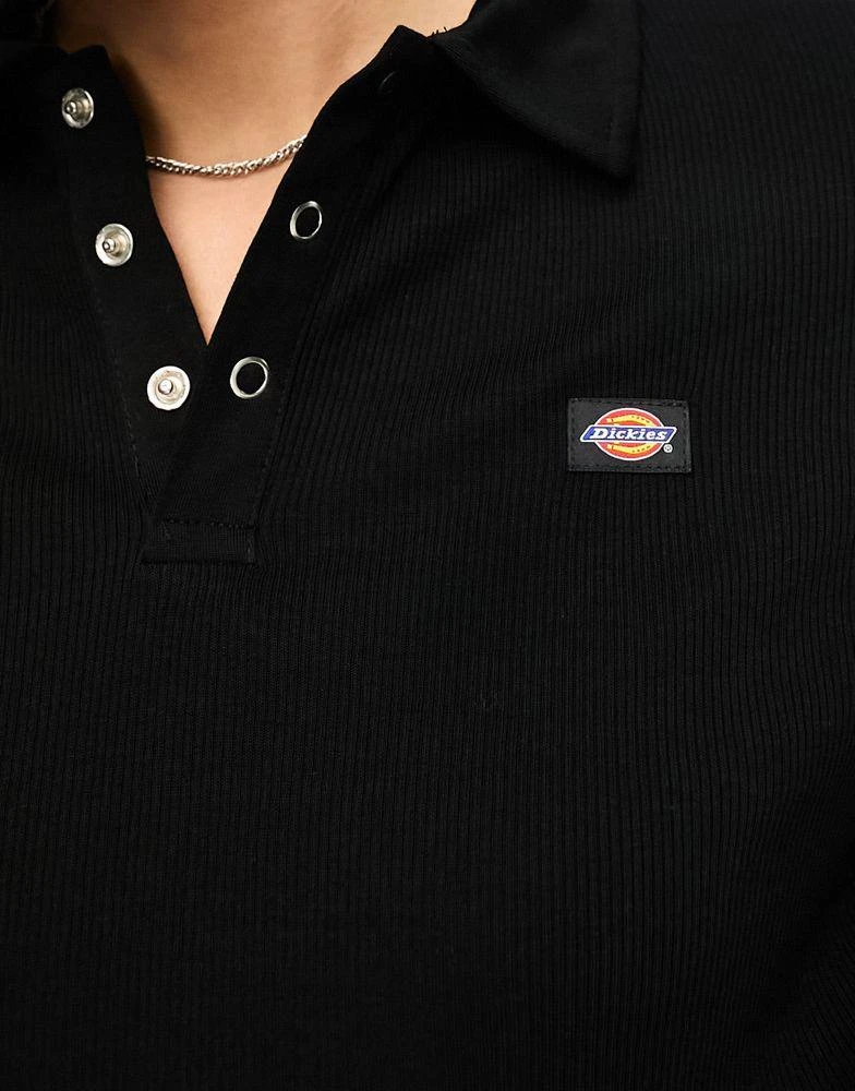 DICKIES Dickies tallasee ribbed polo in black 2