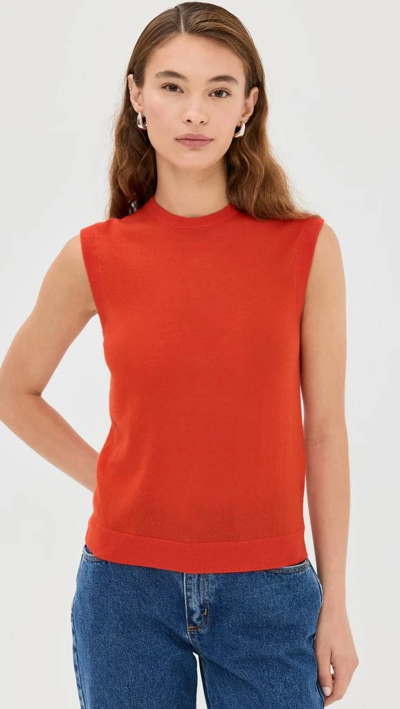 Tibi Skinlike Mercerized Wool Sleeveless Sweater Vest 6