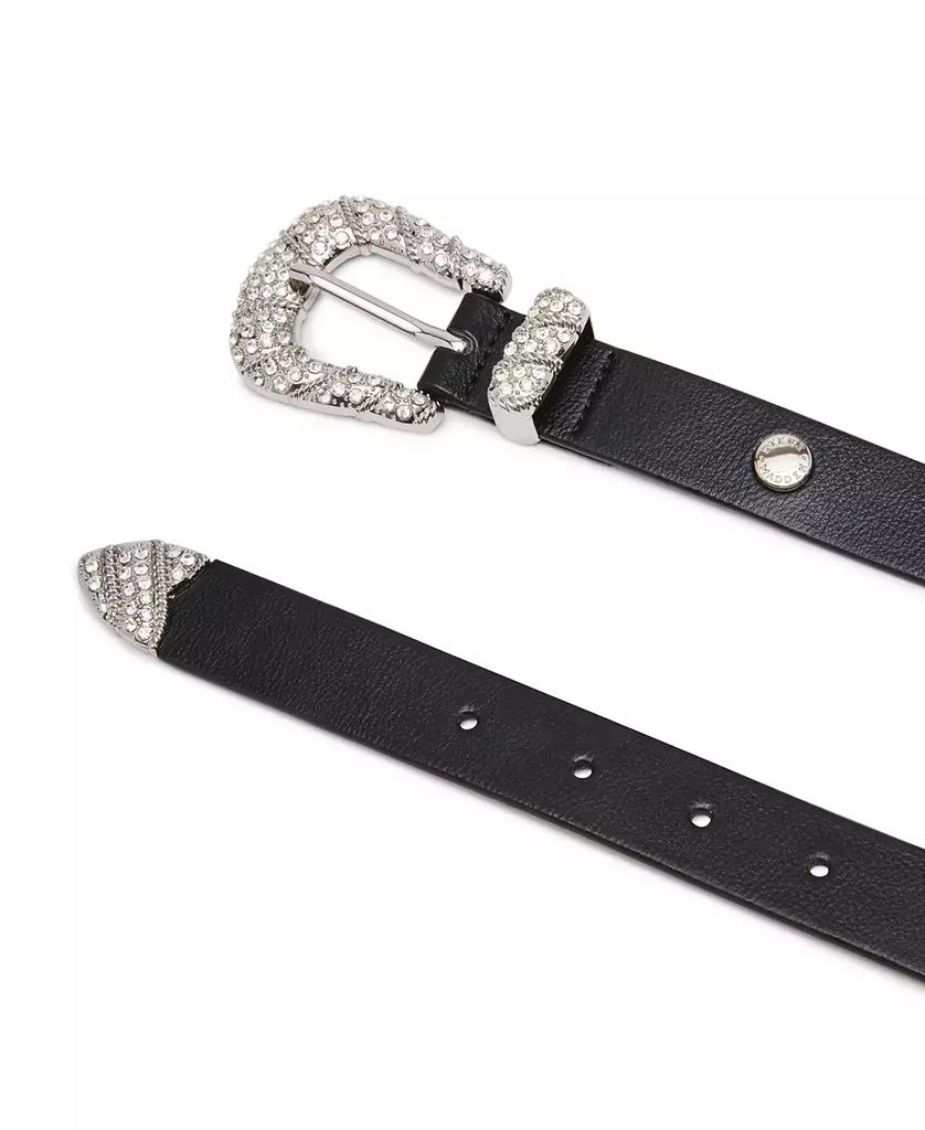 Steve Madden Embellished Textured Faux-Leather Belt