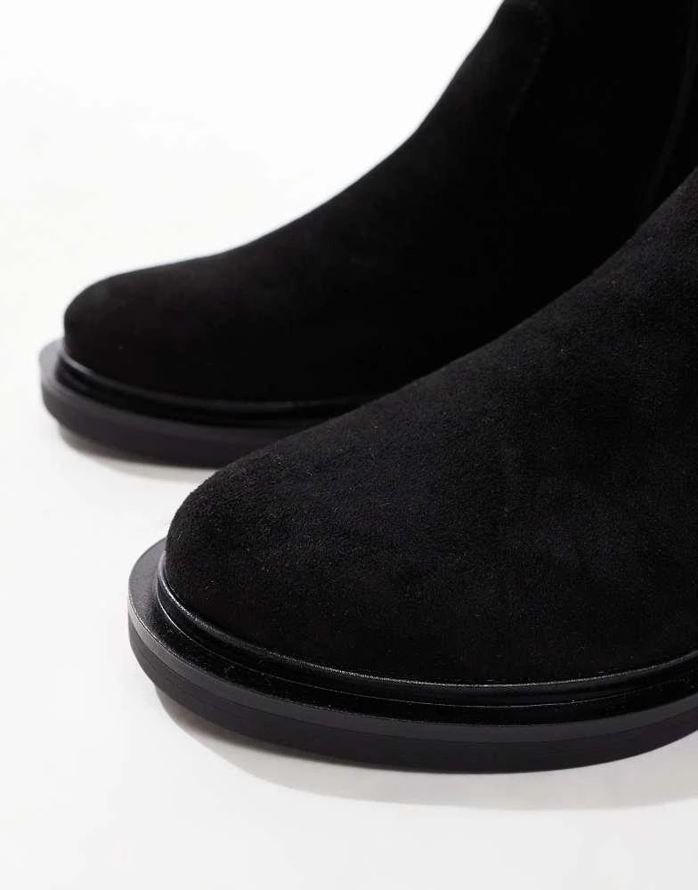 ASOS ASOS DESIGN Kaylee smart flat over the knee boots in black 3
