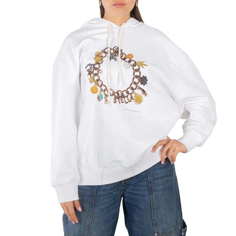 Stella McCartney White Cotton Bracelet-Print Hooded Sweatshirt 1