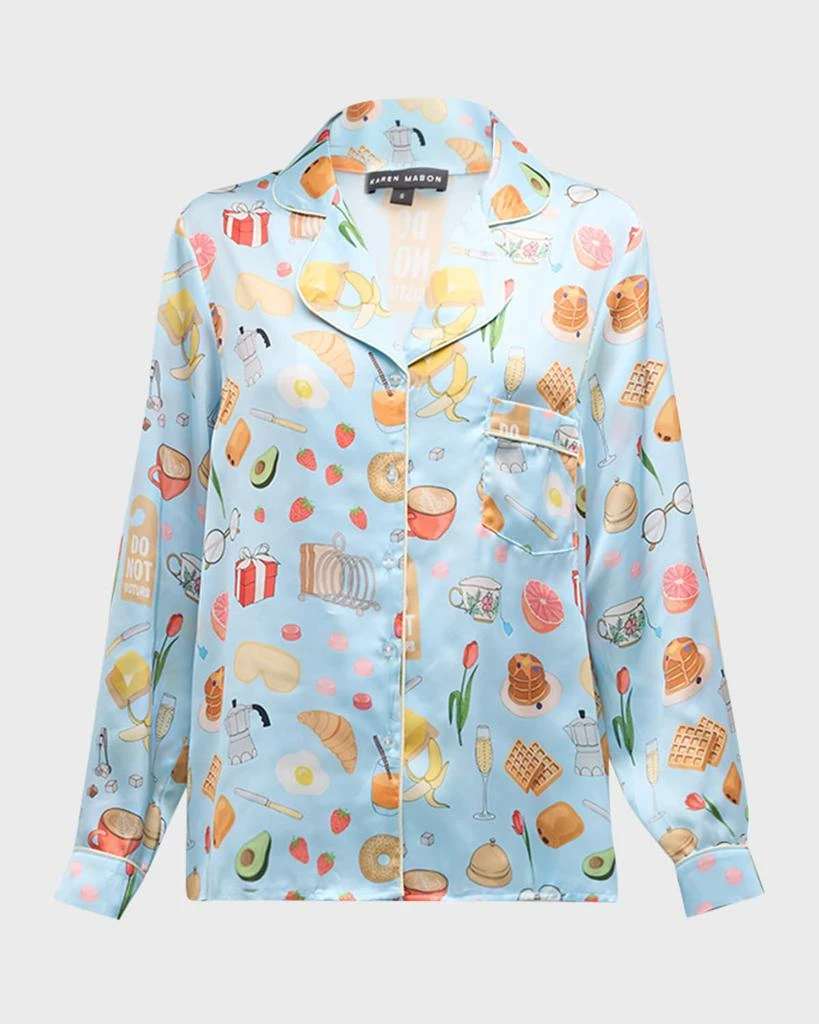 Karen Mabon Breakfast In Bed Printed Pajama Set 1