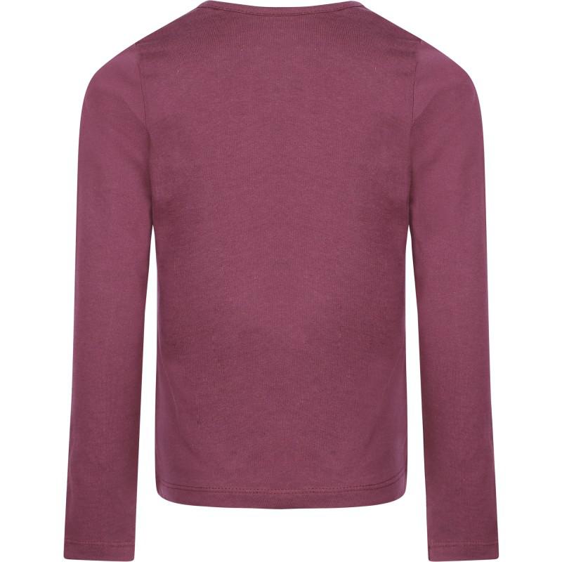 Esprit Fuzzy heart long sleeved burgundy t shirt