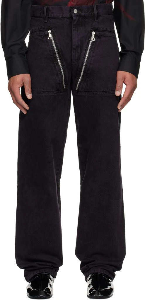 Dries Van Noten Purple Paneled Jeans 1