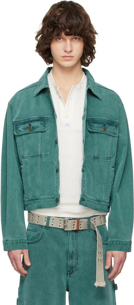 Sanderlak Green Faded Denim Jacket