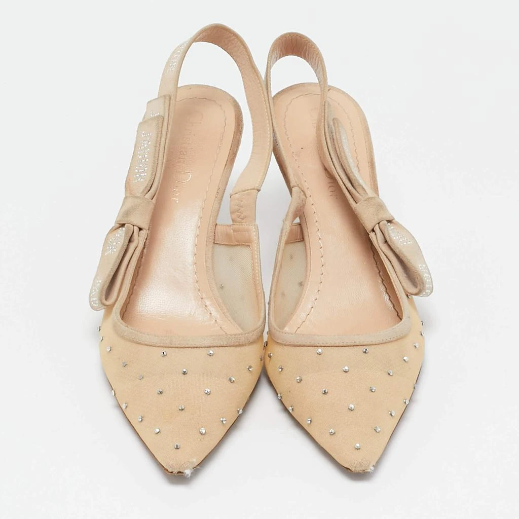Dior Dior Beige Mesh and Suede J'Adior Slingback Pumps Size 38.5 3