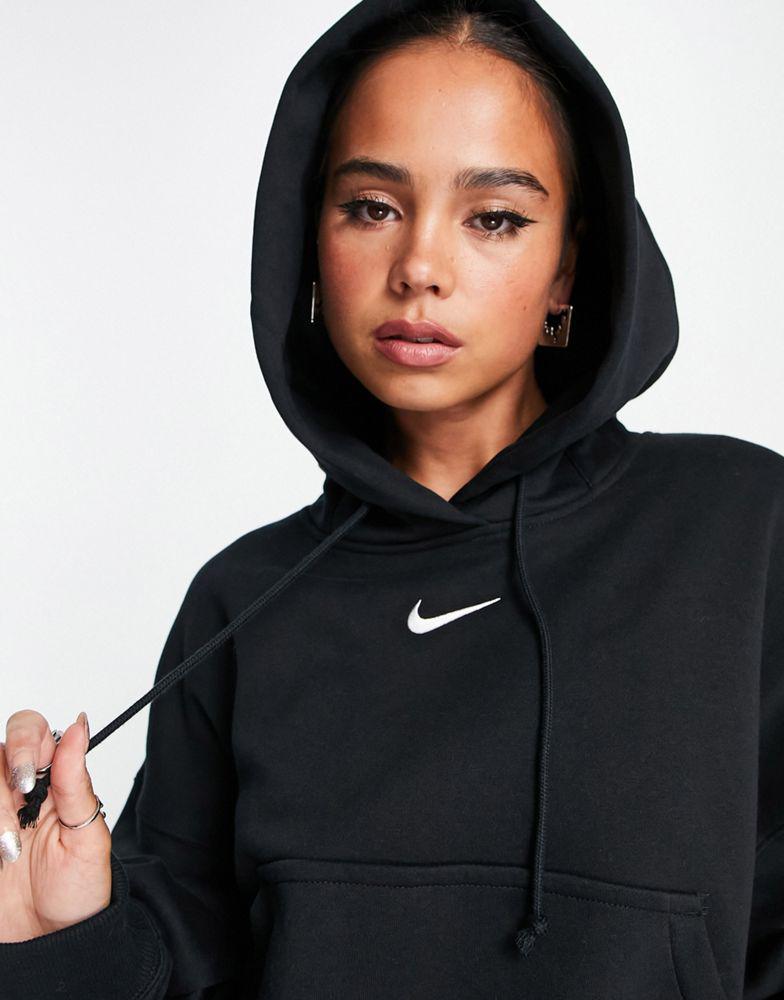 nike trend fleece oversized hoodie in black
