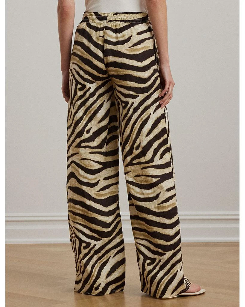 Ralph Lauren Zebra Print Linen Wide Leg Pant 3