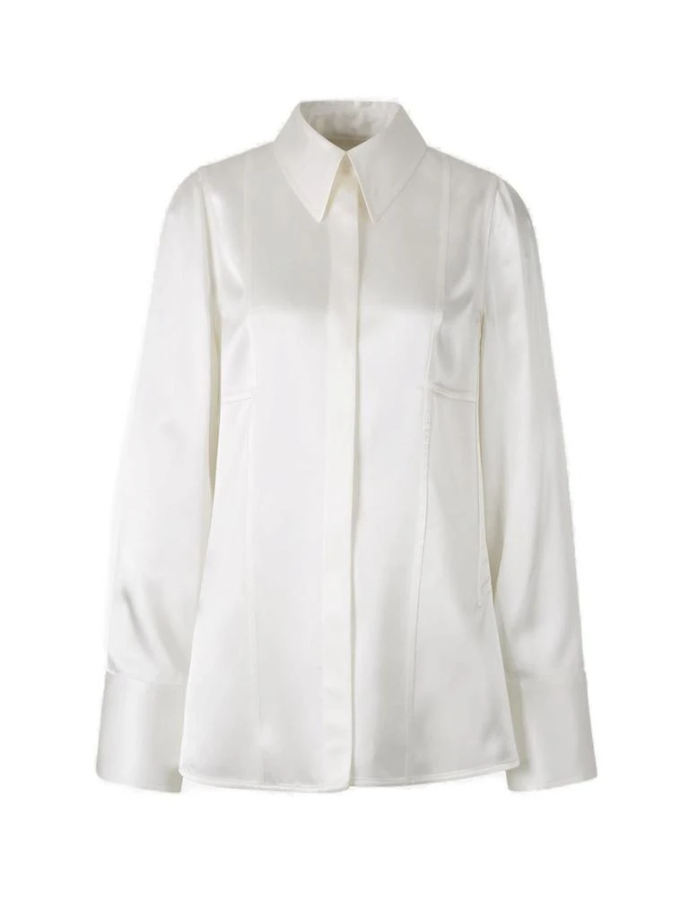Jil Sander Jil Sander	Buttoned Straight Hem Satin Shirt 1
