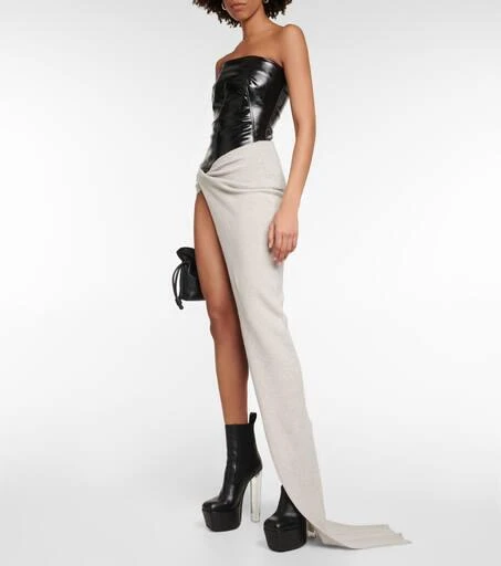 Rick Owens Asymmetric cashmere and wool maxi skirt 2