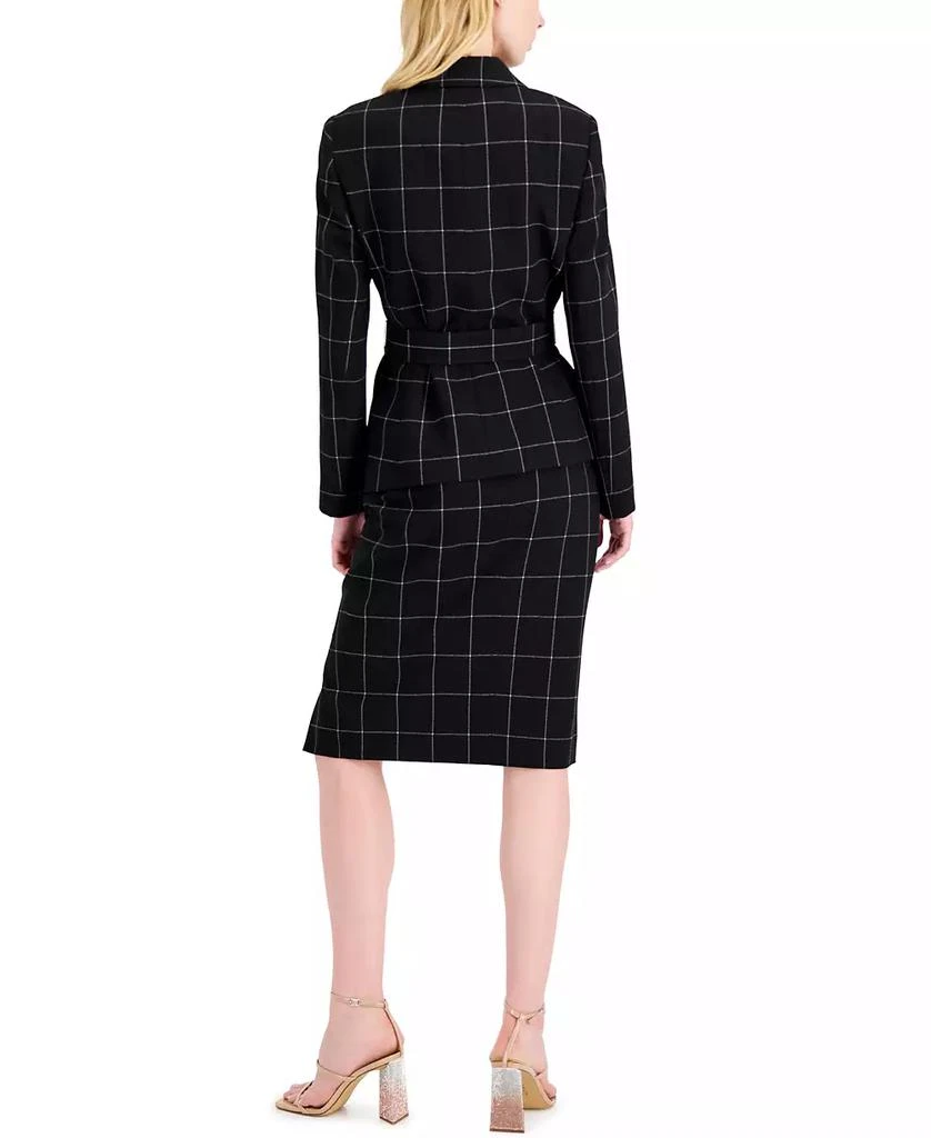 Women's Windowpane-Print Skirt Suit Set – On Sale Now with Up to