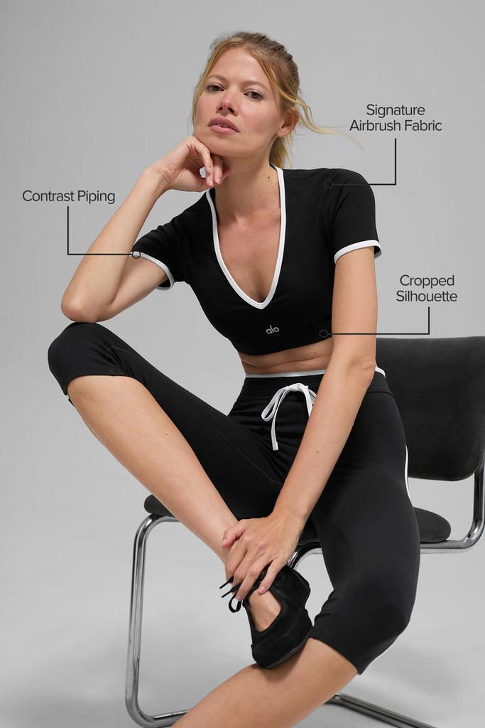 Alo Airbrush Race Pace Short Sleeve - Black/White - T-Shirts