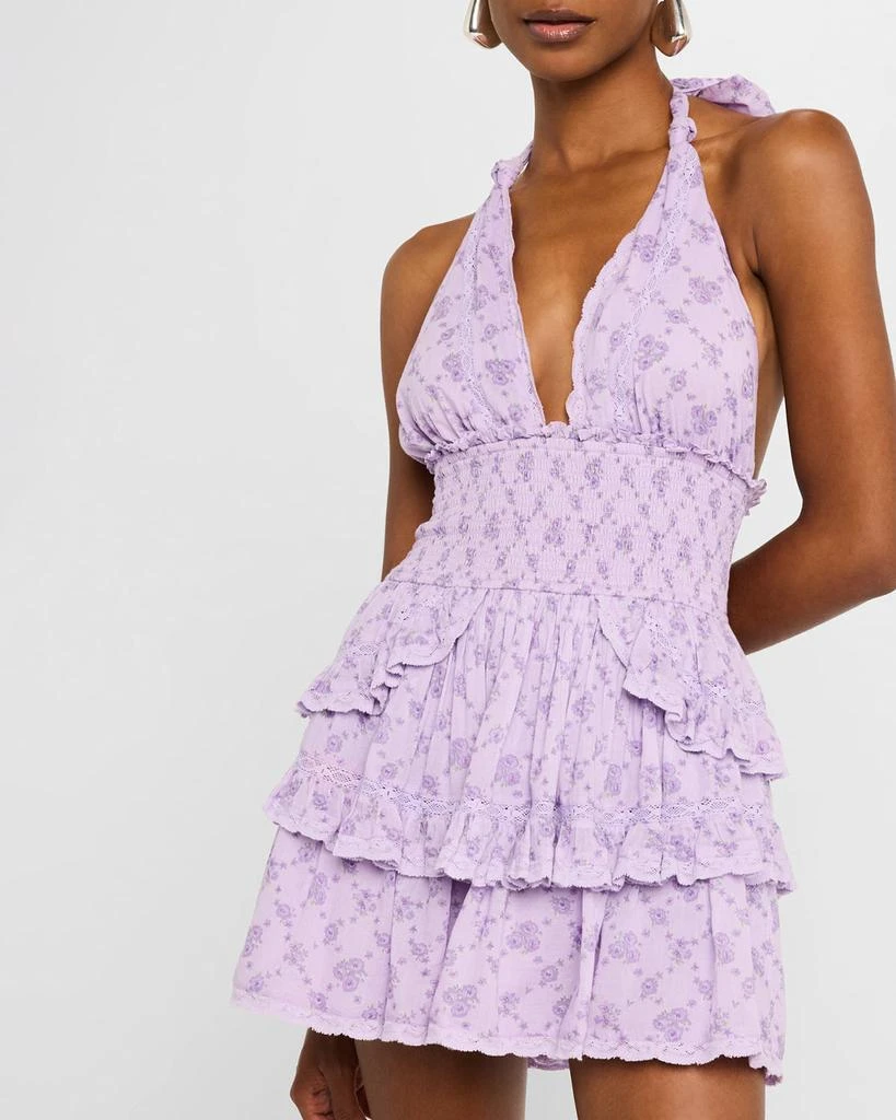 LOVESHACKFANCY Deanna Lilac Dreams Halter Mini Dress 5