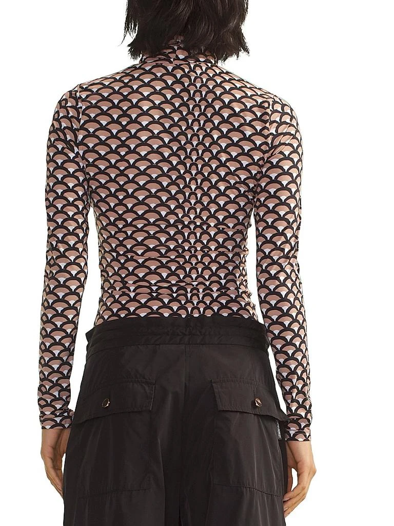 Cynthia Rowley Fan Printed Mock Turtleneck Top 5
