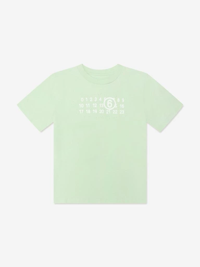 MM6 Maison Margiela MM6 Maison Margiela Kids Logo T-Shirt in Green 1