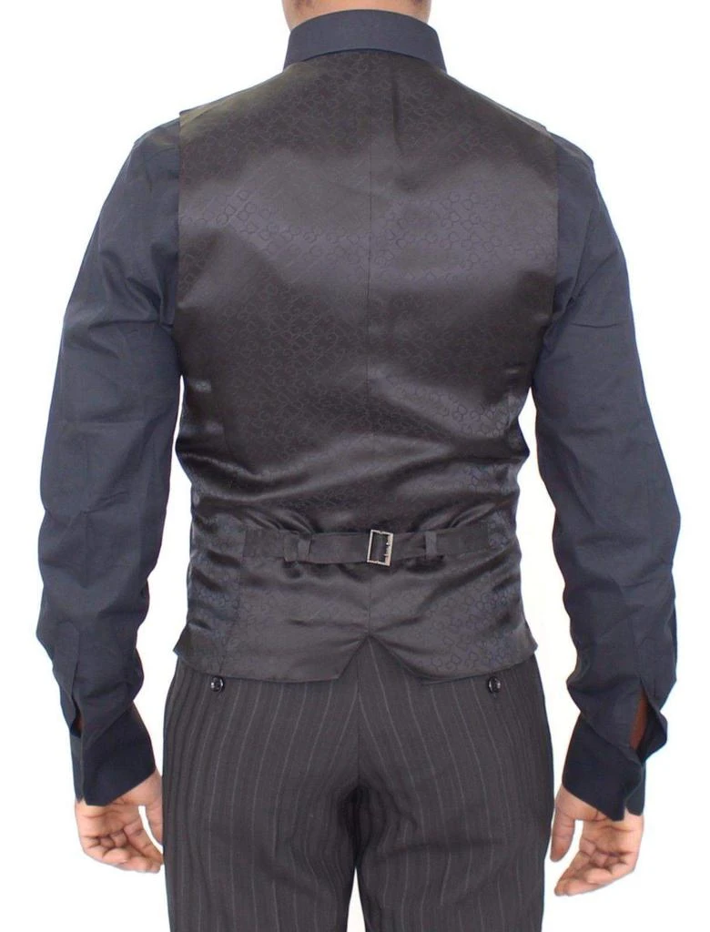 Dolce & Gabbana Dolce & Gabbana  Black Striped Stretch Dress Vest Gilet 4