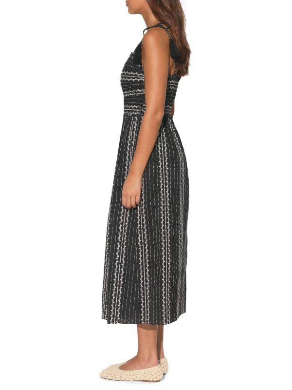 Walter Baker Carrie Striped Shoulder Tie Midi Dress 3